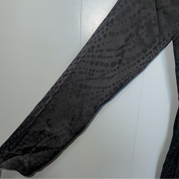 The Kooples V-Neck Long Sleeve Black Polka Dot Maxi Dress Medium - Picture 3 of 9